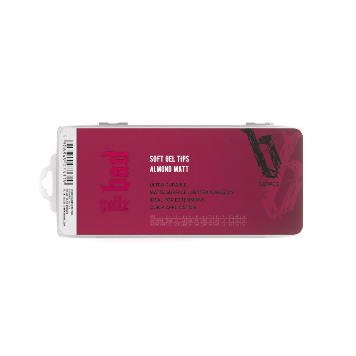 BAD SOFT GEL TIPS Almond Matt 240 szt.
