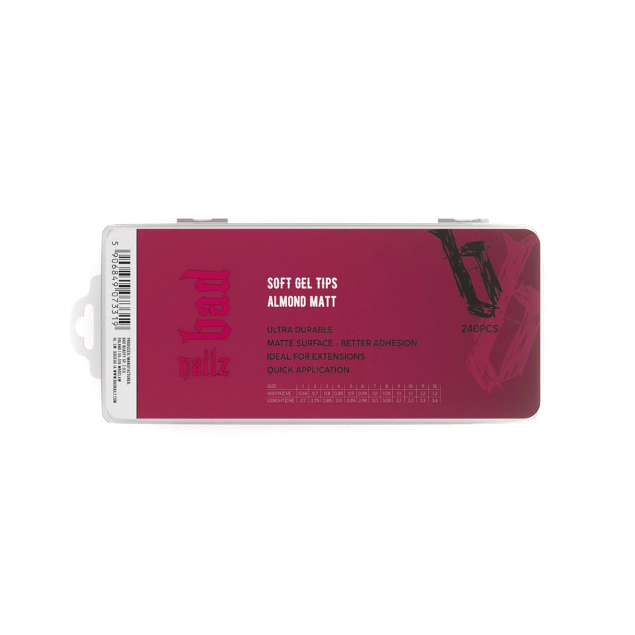BAD SOFT GEL TIPS Almond Matt 240 szt.