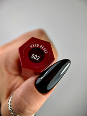 002 HARD RESET – Lakier hybrydowy głęboka czerń 7 ml – swatch koloru