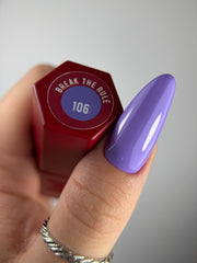 106 BREAK THE RULE – Lakier hybrydowy klasyczny fiolet 7 ml – swatch koloru